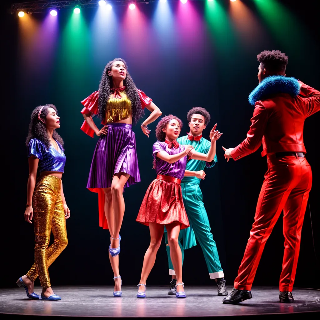 teatro cena atores luzes coloridas