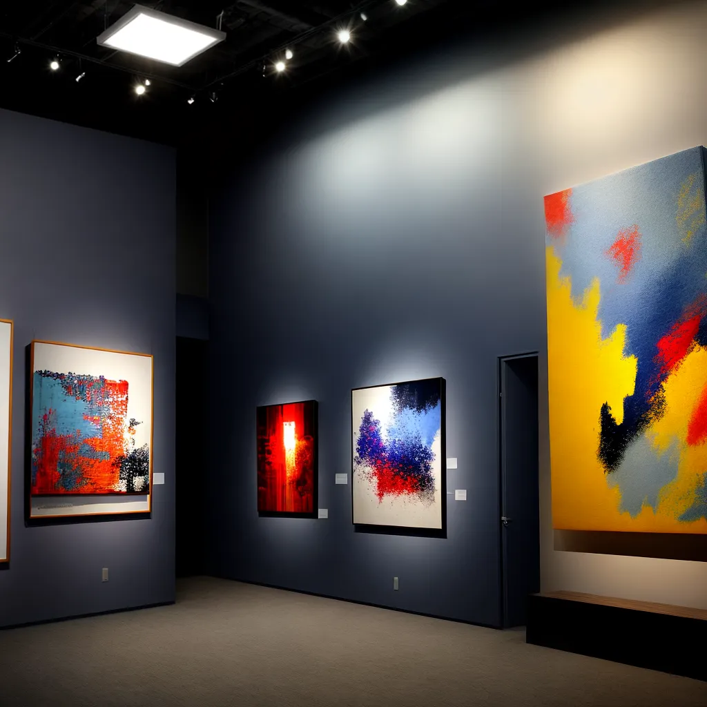 galeria arte iluminada ambiente intenso