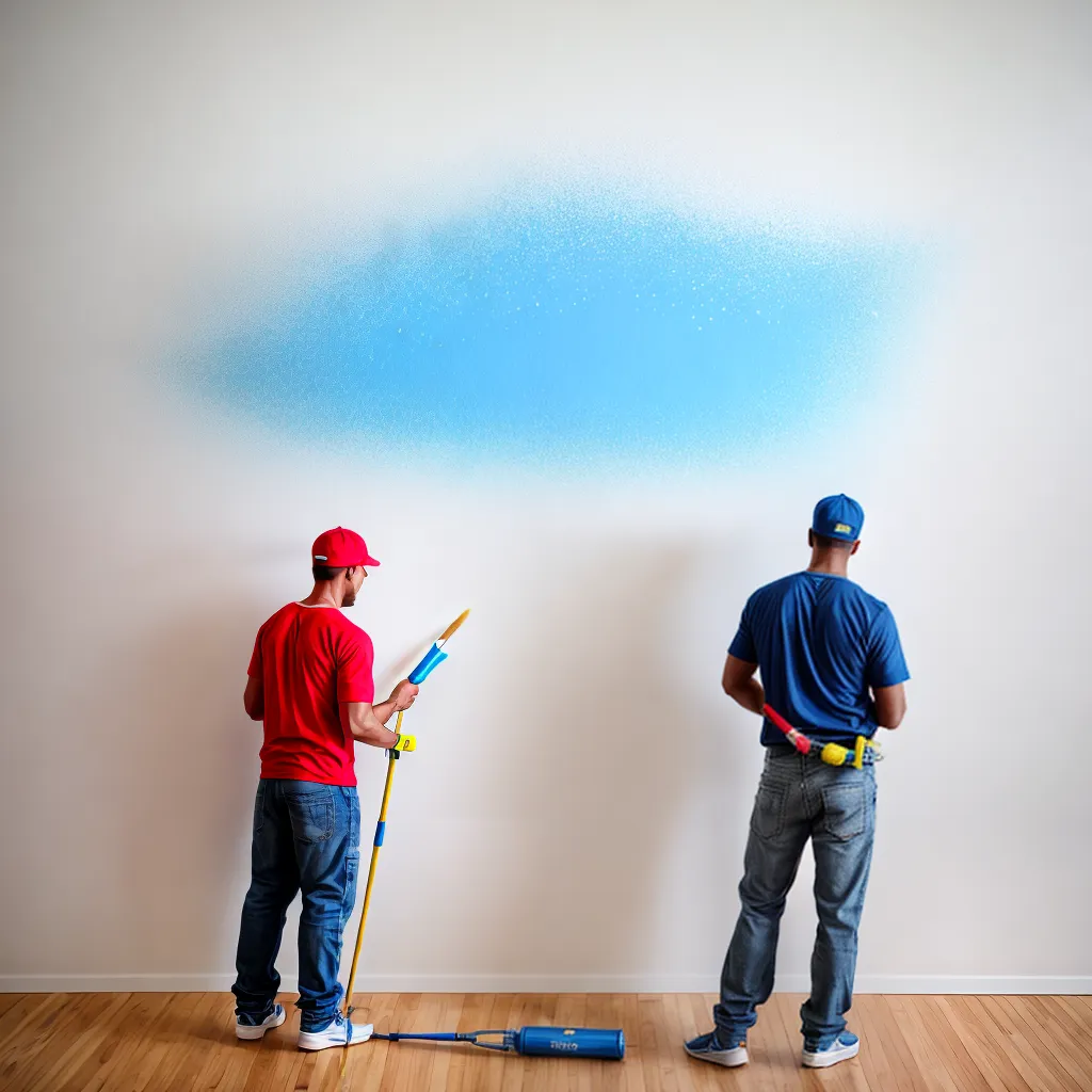 pintor roupa protetora parede branca