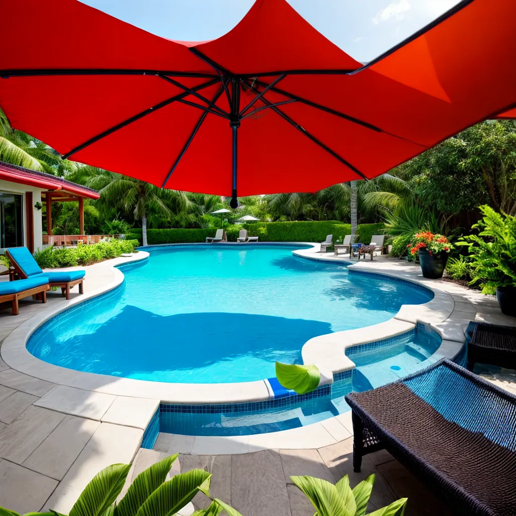 piscina azul jardim limpeza verao