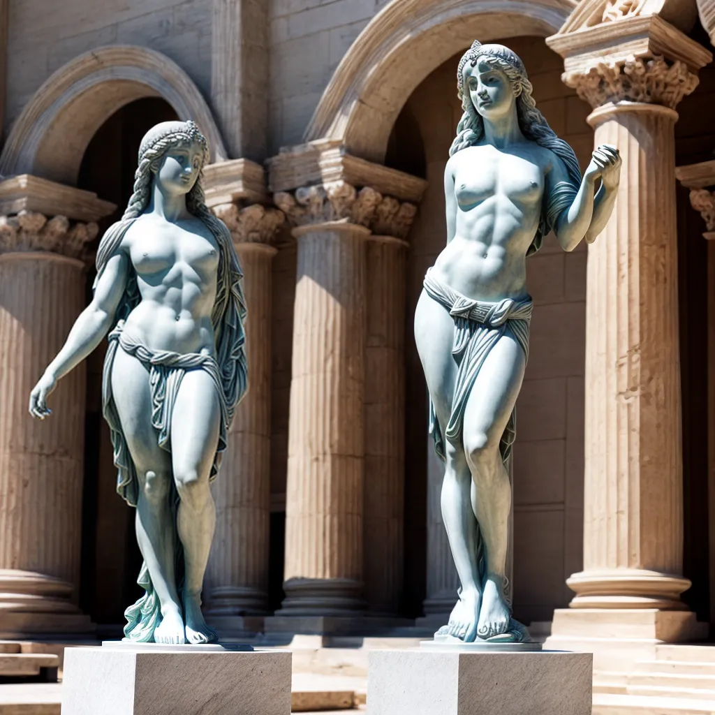 estatua grega deusa marmore courtyard