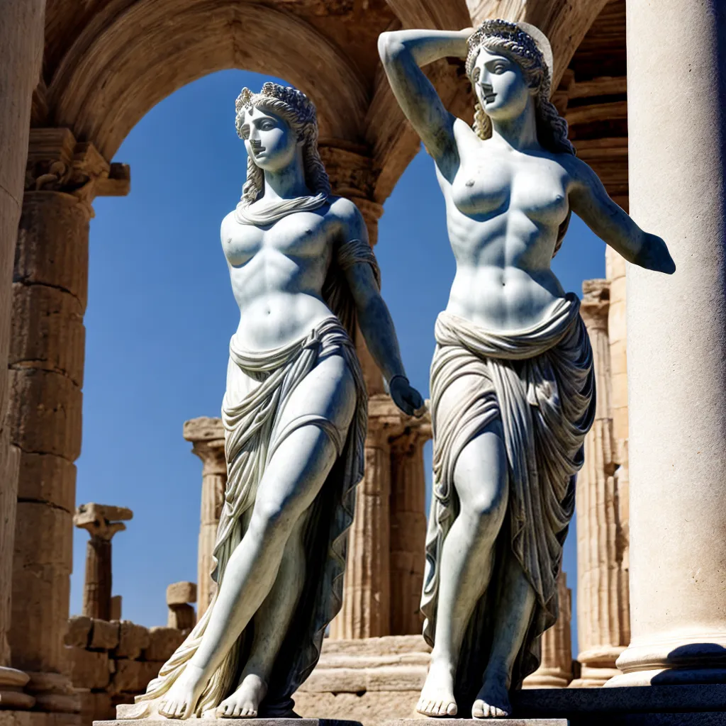 estatua grega deusa antiga ruinas 1