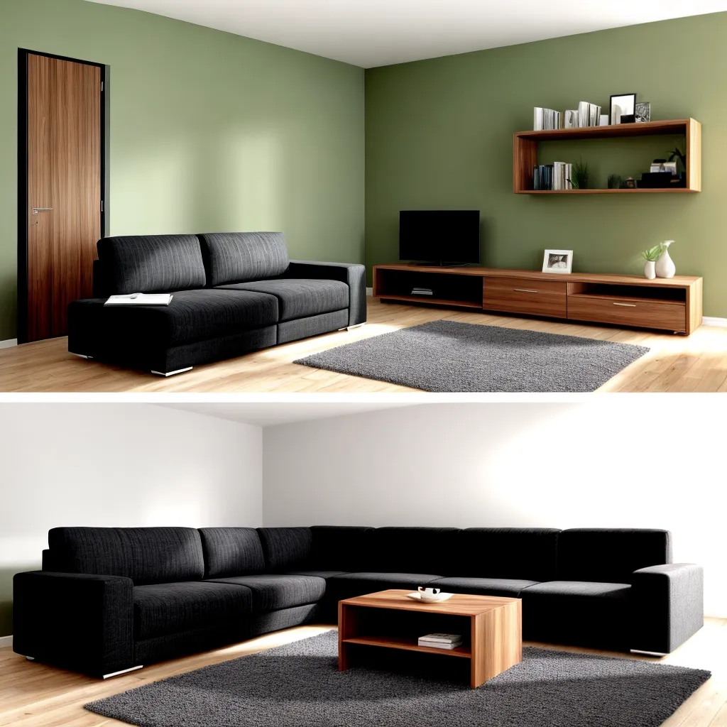 sala compacta sofa cama mesa armazenamento