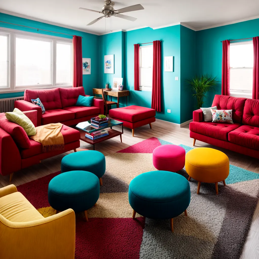 sala desorganizada moveis cores