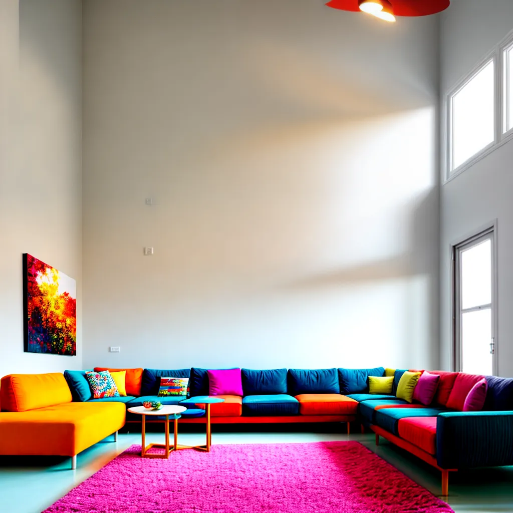 sala colorida sofa decoracao economica