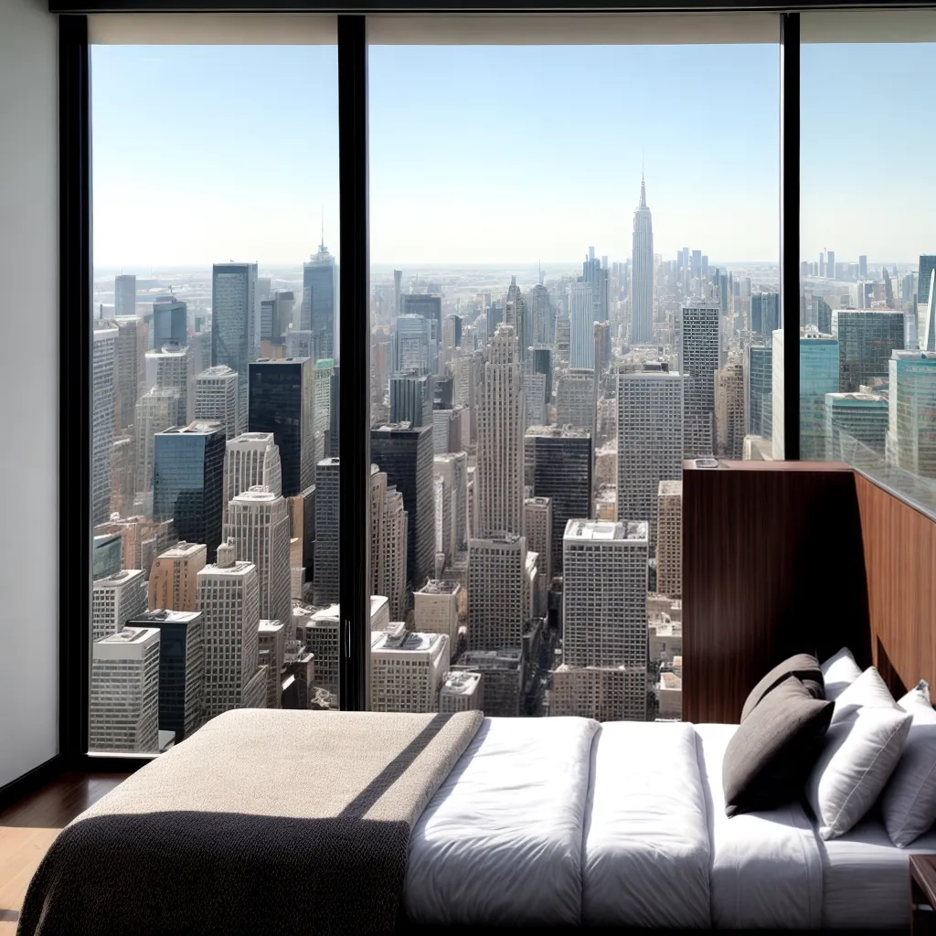 quarto luxuoso moderno vista cidade