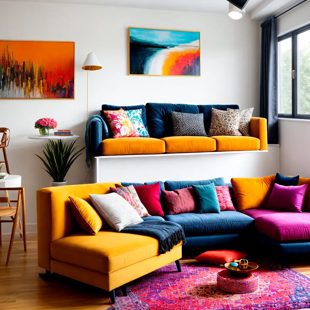 sala estampas texturas sofa arte