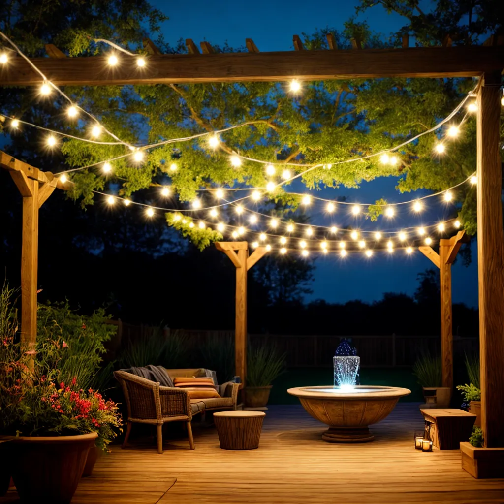 iluminacao externa pergola jardim