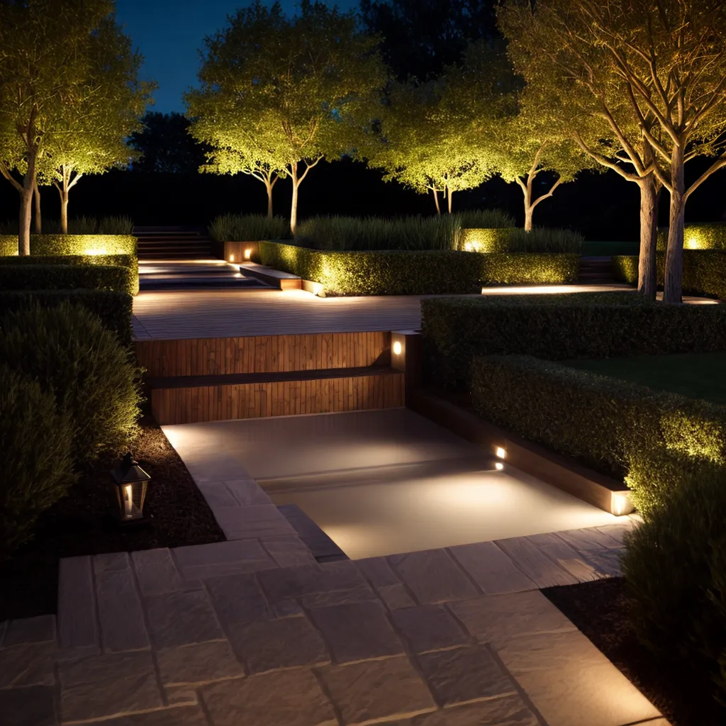 iluminacao noturna jardim casa