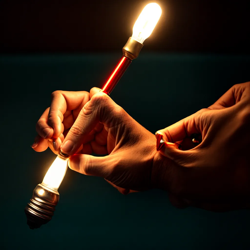 mao reparando lampada led queimada