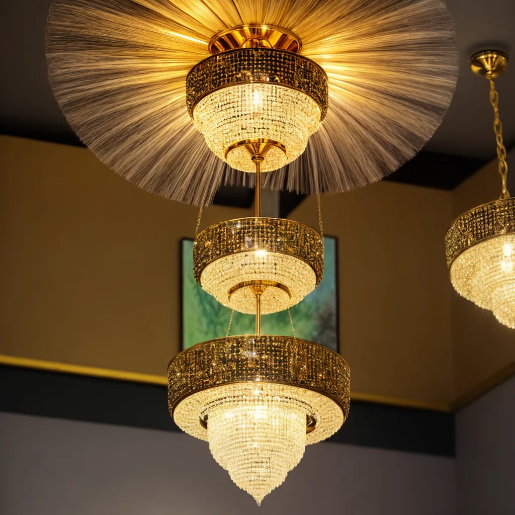 lustre cristal espelhos ouro