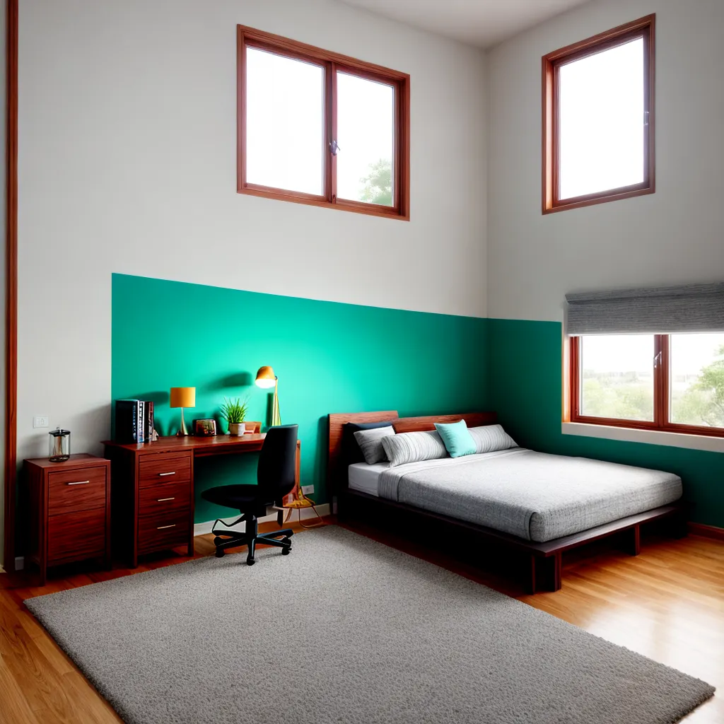 quarto desorganizado moveis grandes cores misturadas
