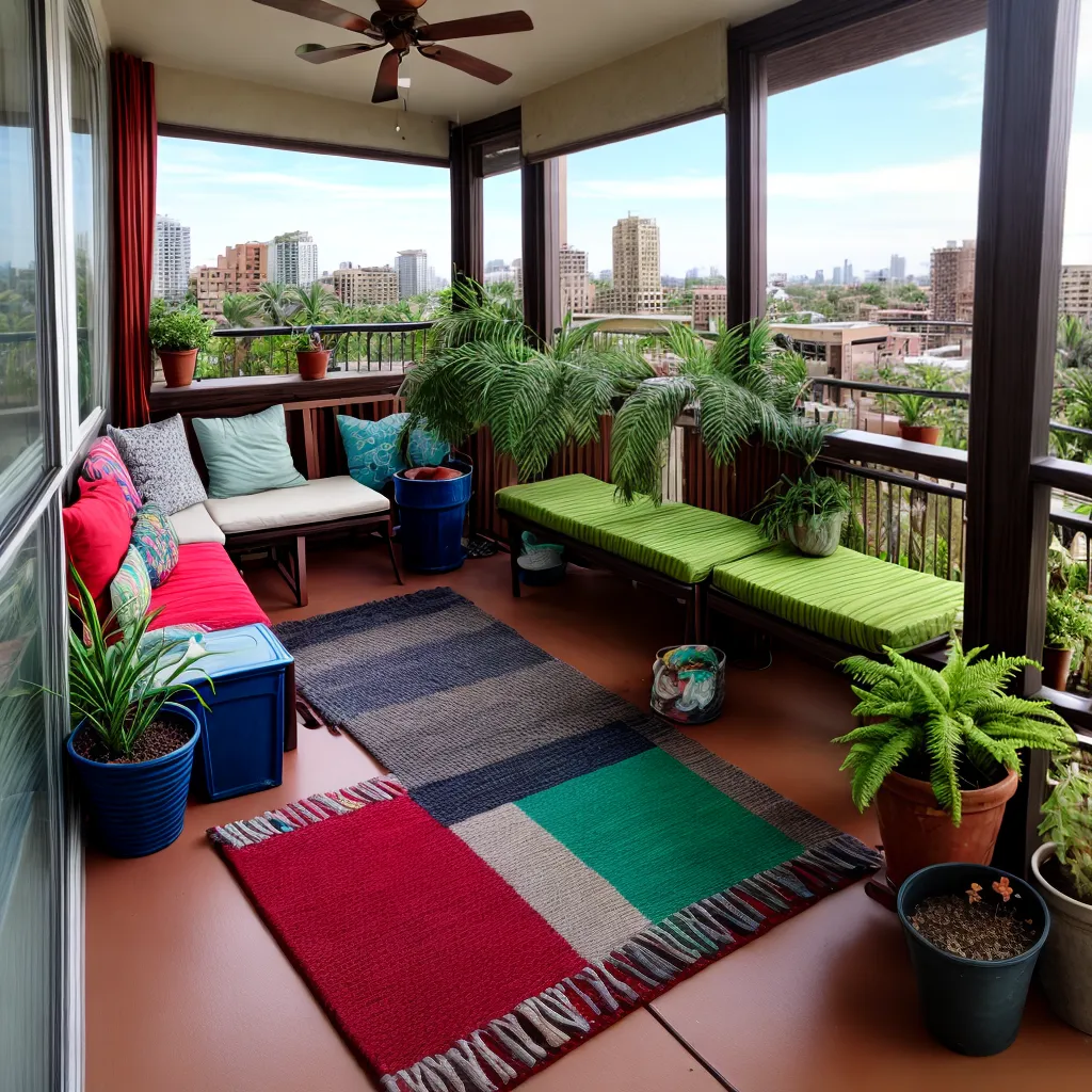 balcony desorganizado moveis plantas vazio