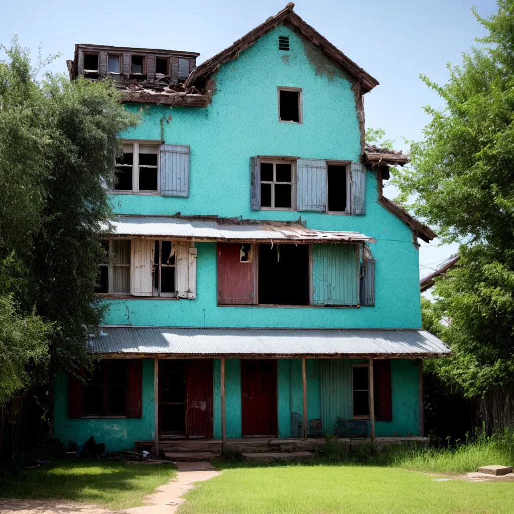 casa deteriorada contraste jardim abandonado