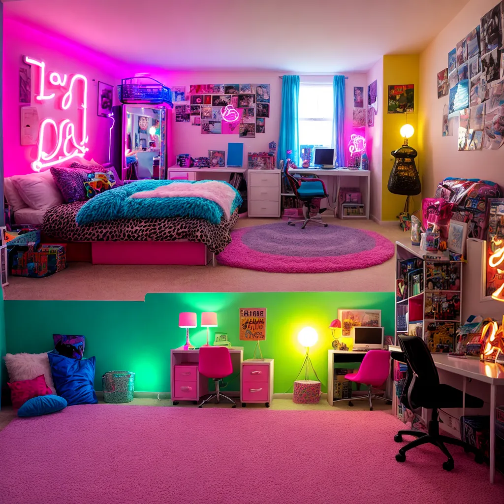 quarto adolescente desorganizado neon yolo quarto adolescente desorganizado neon yolo