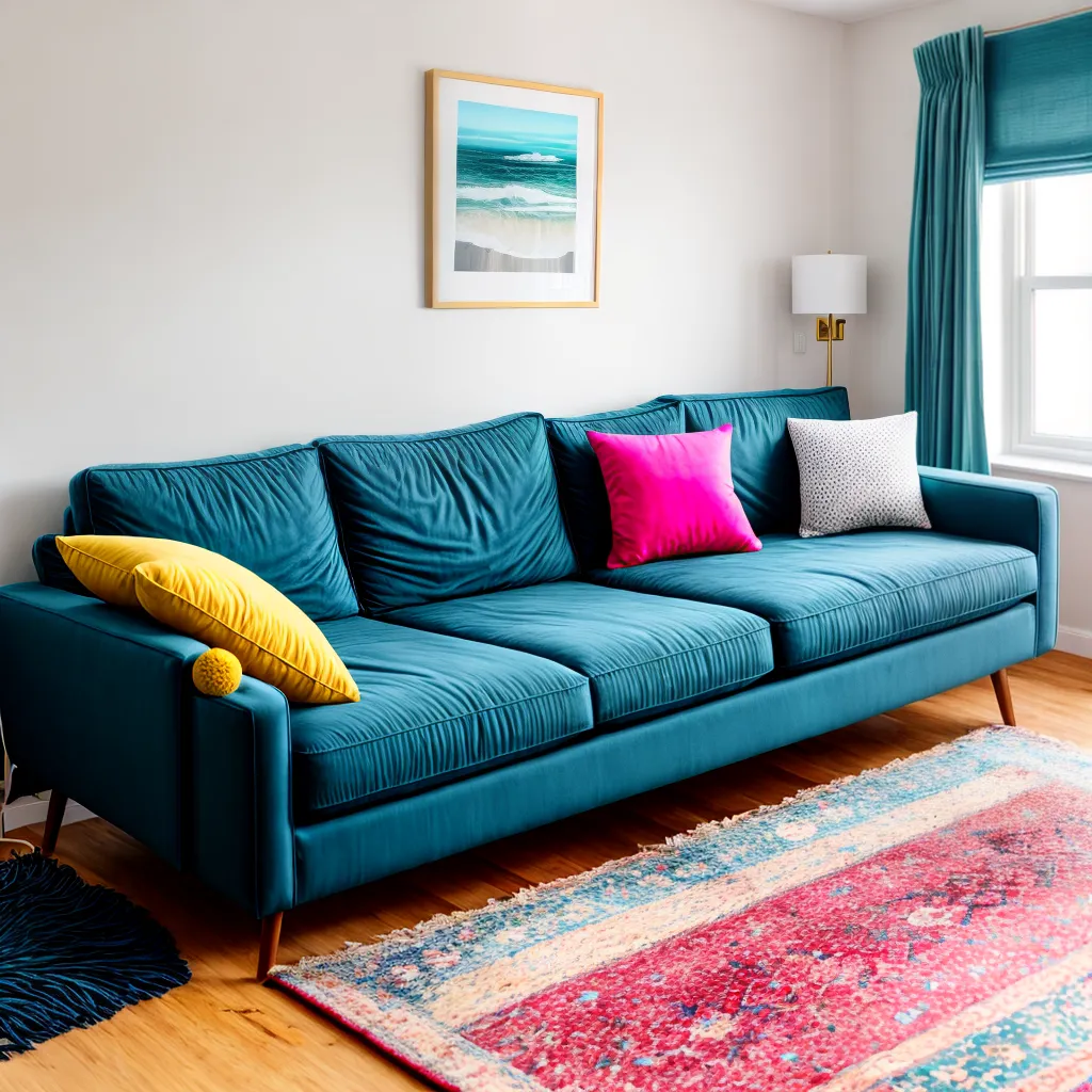 sala vibrante sofa restaurado acolhedor