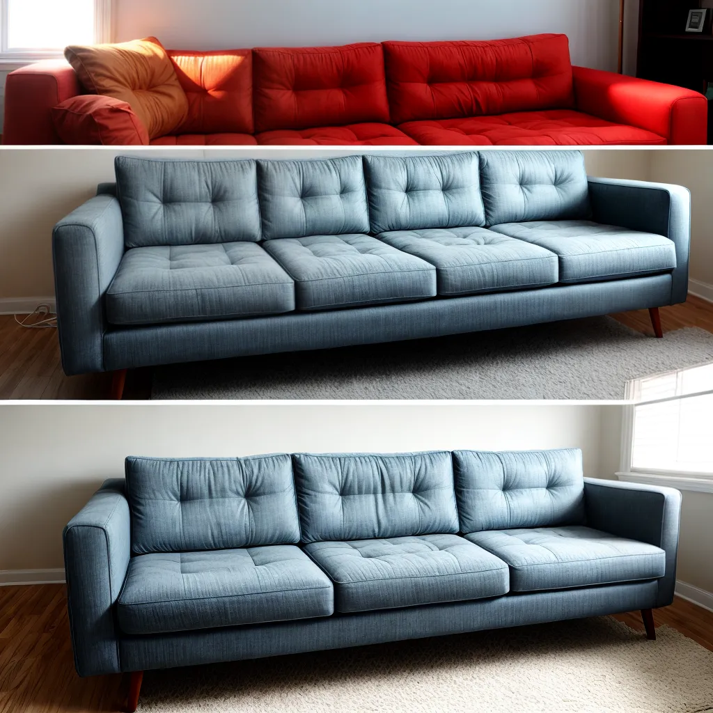 sofa renovado antes depois