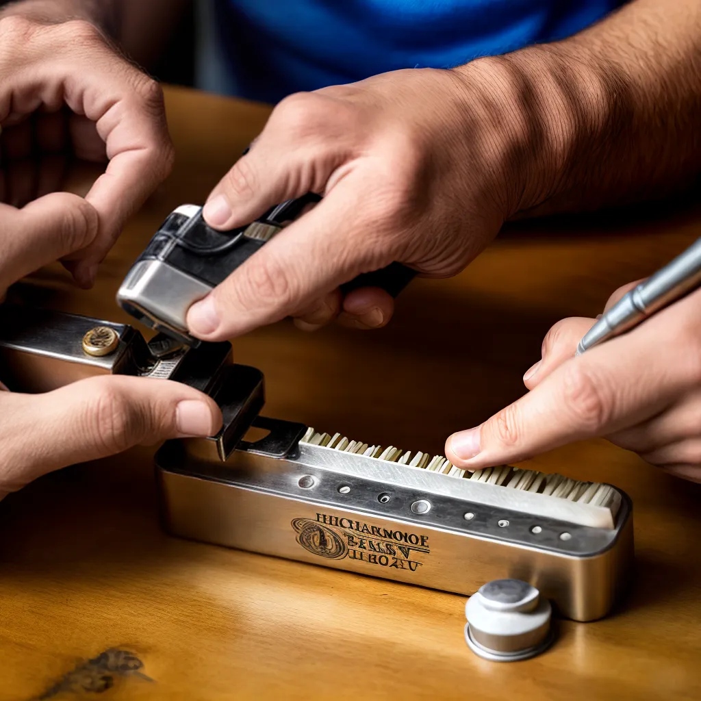harmonica reparo desmontagem maos ferramentas