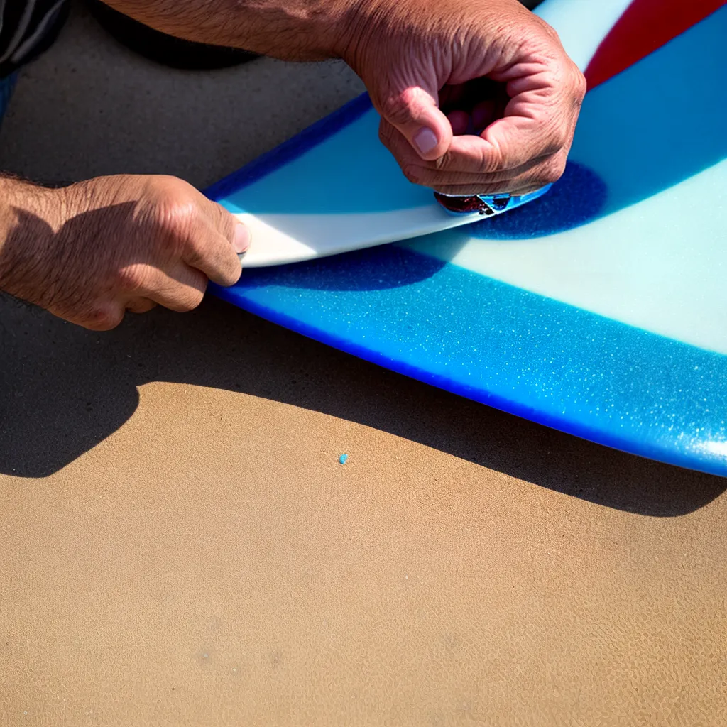 prancha surf dentro reparo fibra