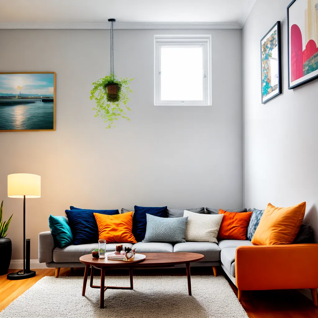 sala decorada sofa arte diy