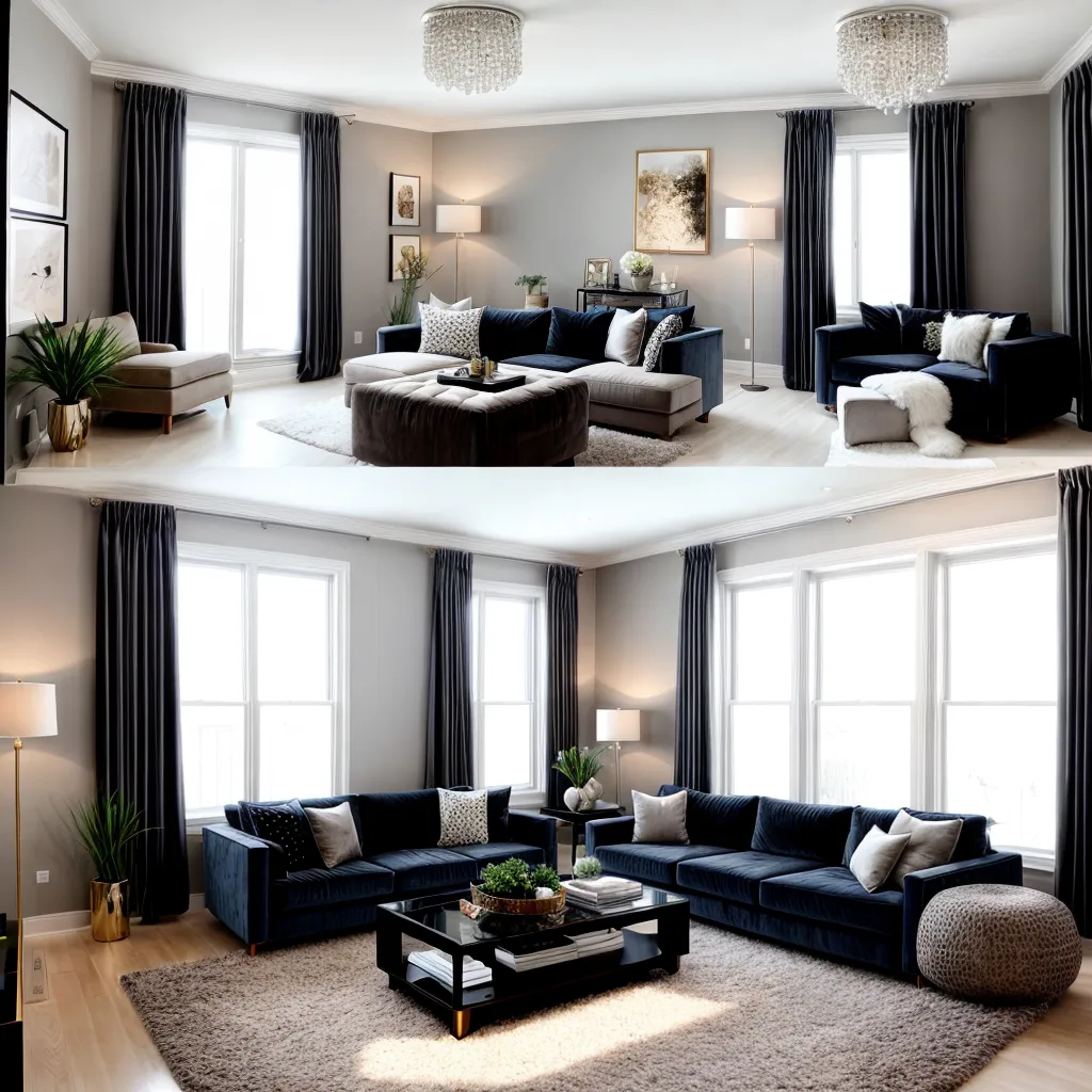 sala luxuosa sofa veludo decoracao