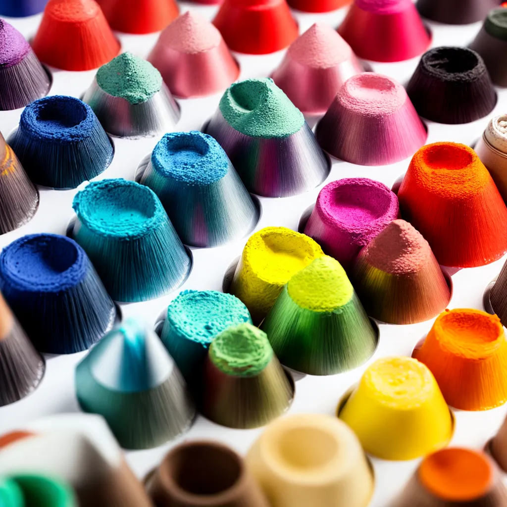 paleta tinta colorida pincel fabrica