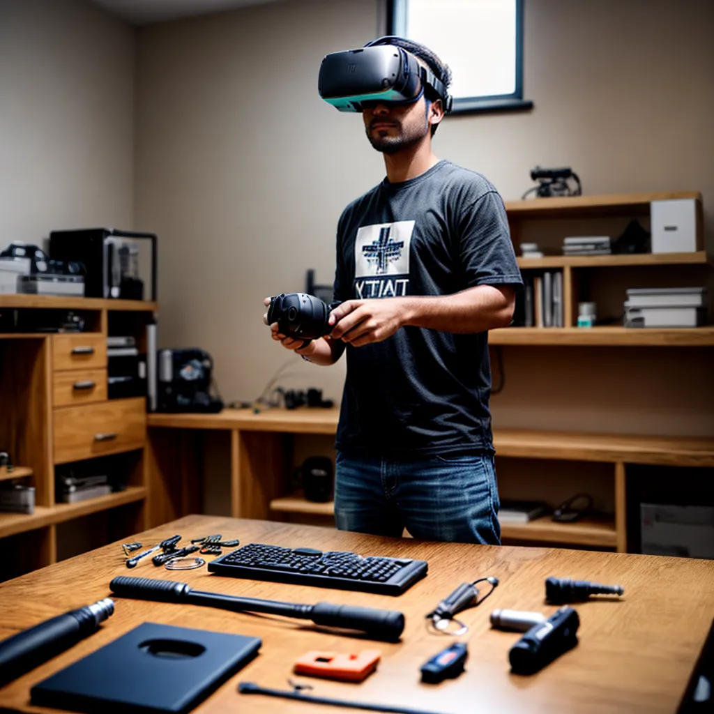 realidade virtual reparo diy ferramentas