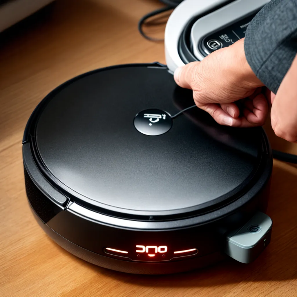 robo aspirador carregamento maos cabo