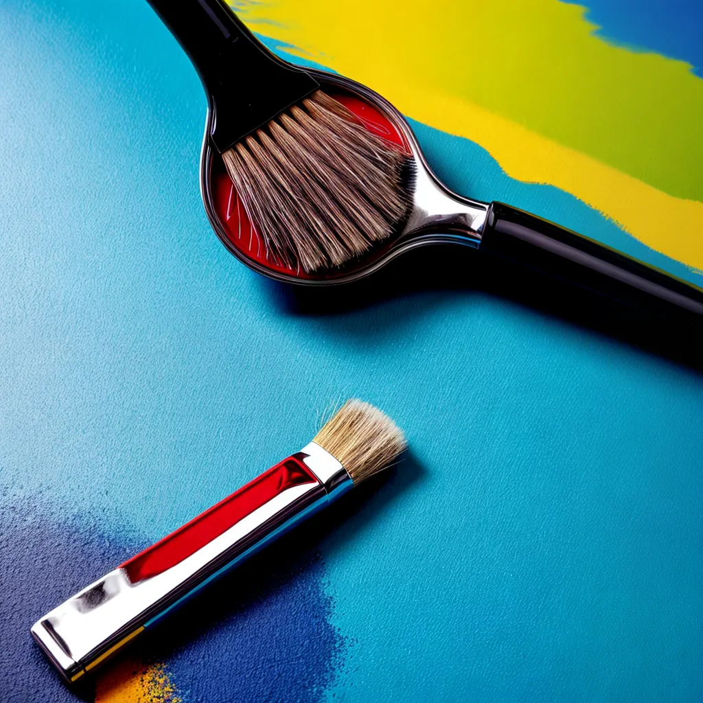 pincel molhado tinta vibrante