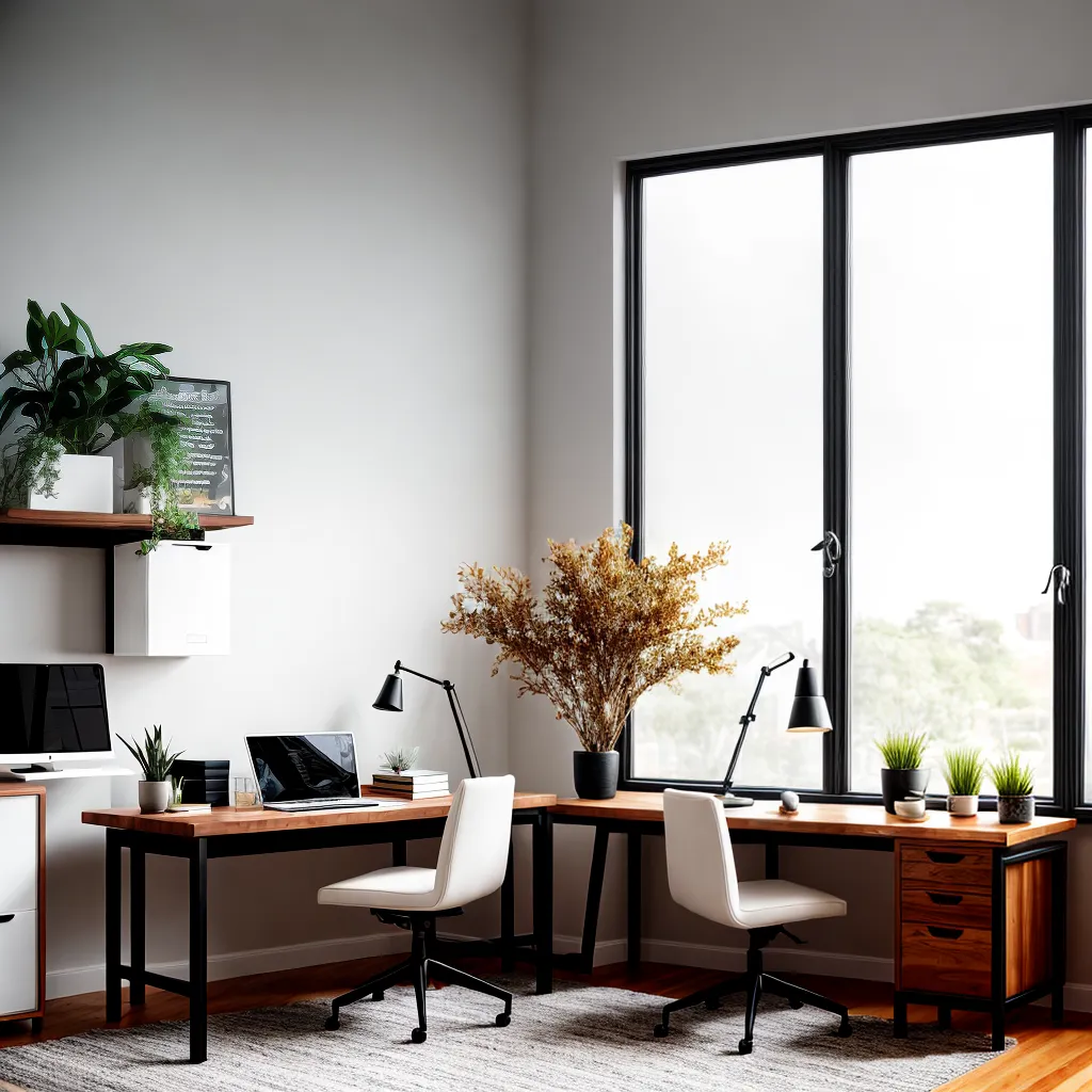 escritorio acolhedor jardim verde