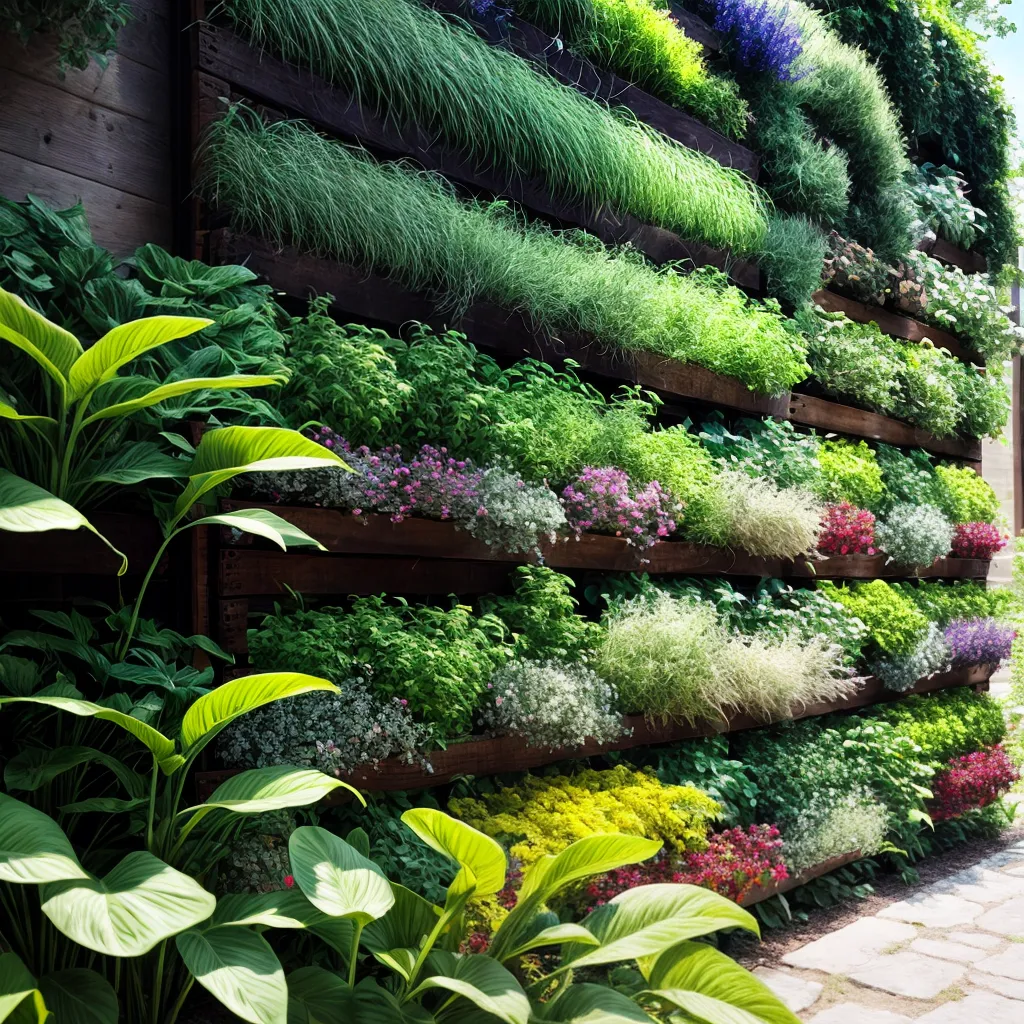 jardim vertical paletes ervas verdes