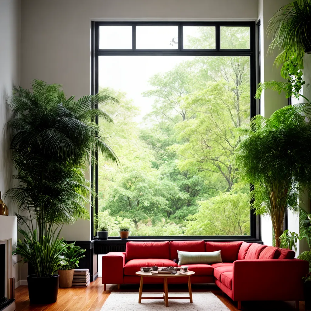 sala verde plantas luz natural