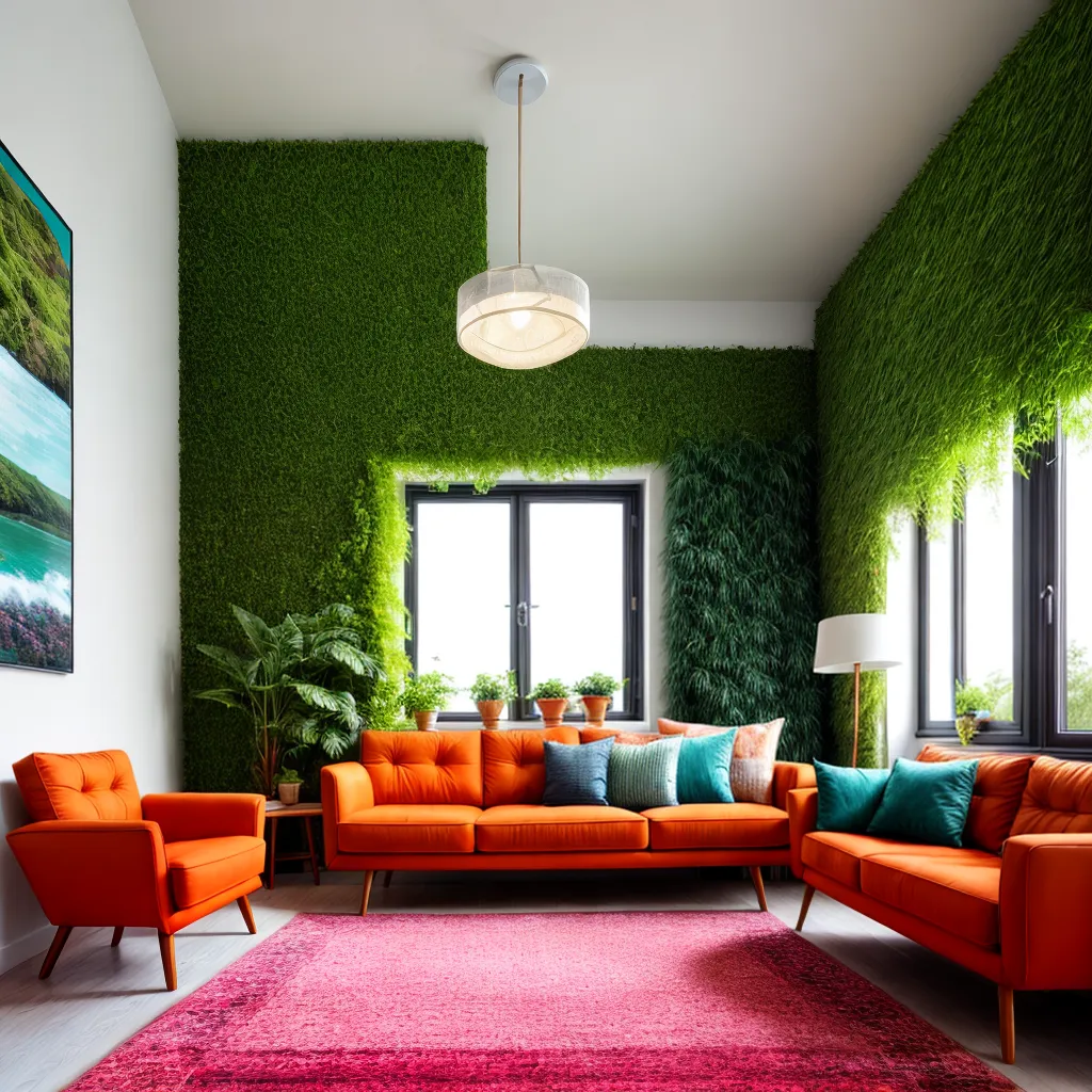sala verde plantas aconchegante