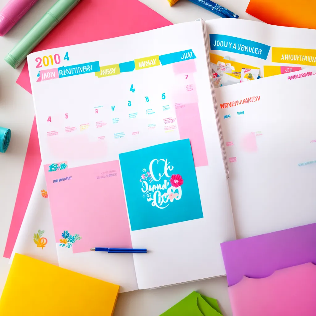 calendario diy ilustracoes colorido