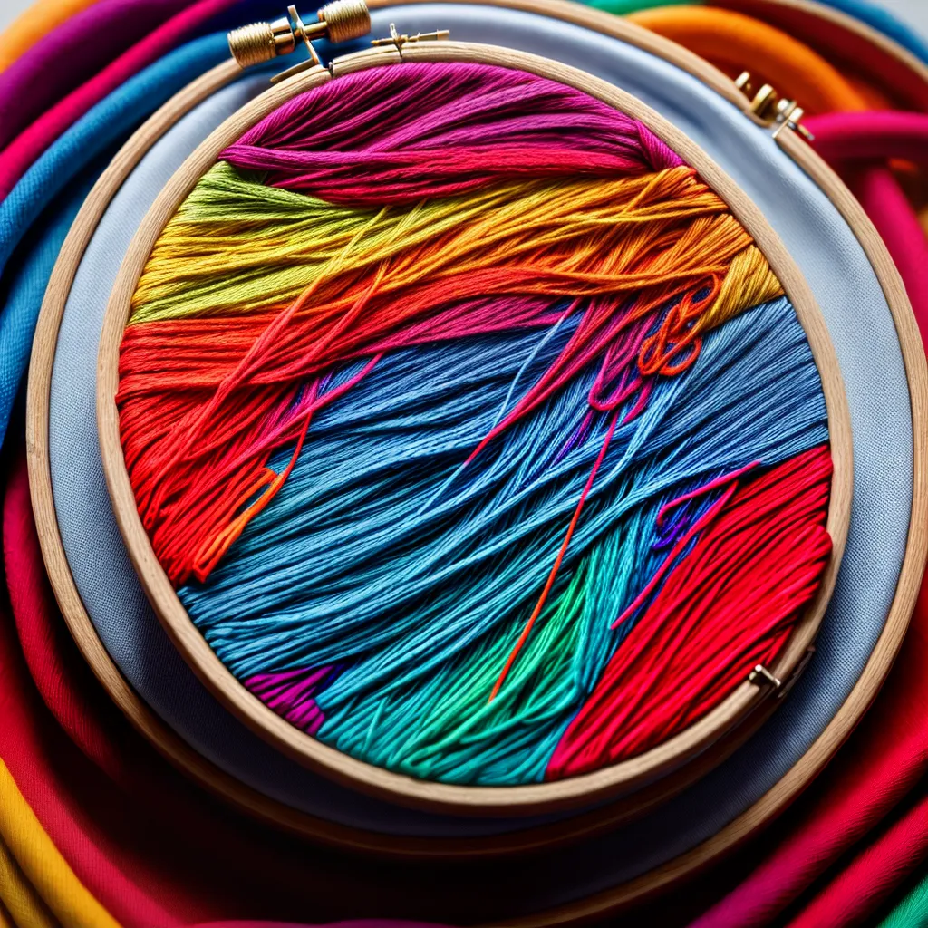 bordado colorido arte criativa