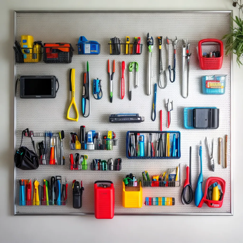 parede organizada ferramentas pegboard
