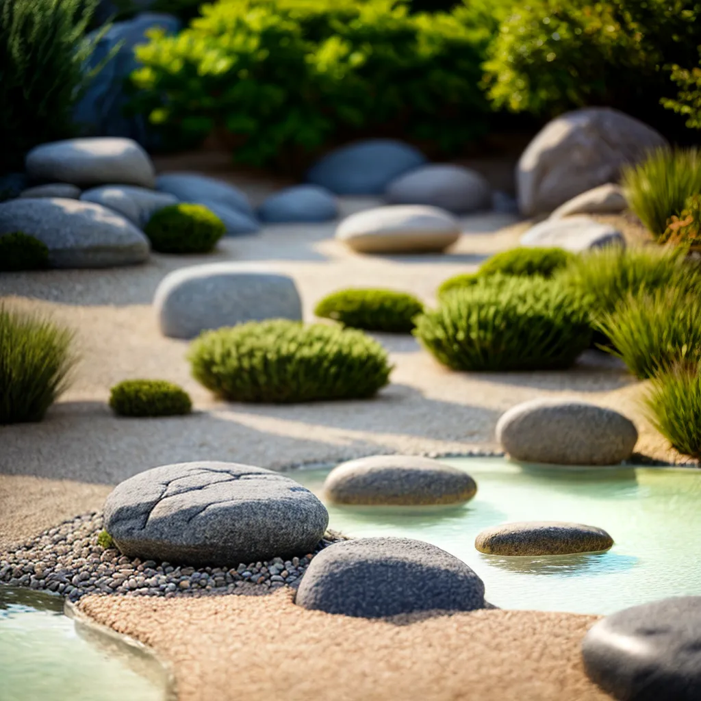 jardim zen pedras raked tranquilidade