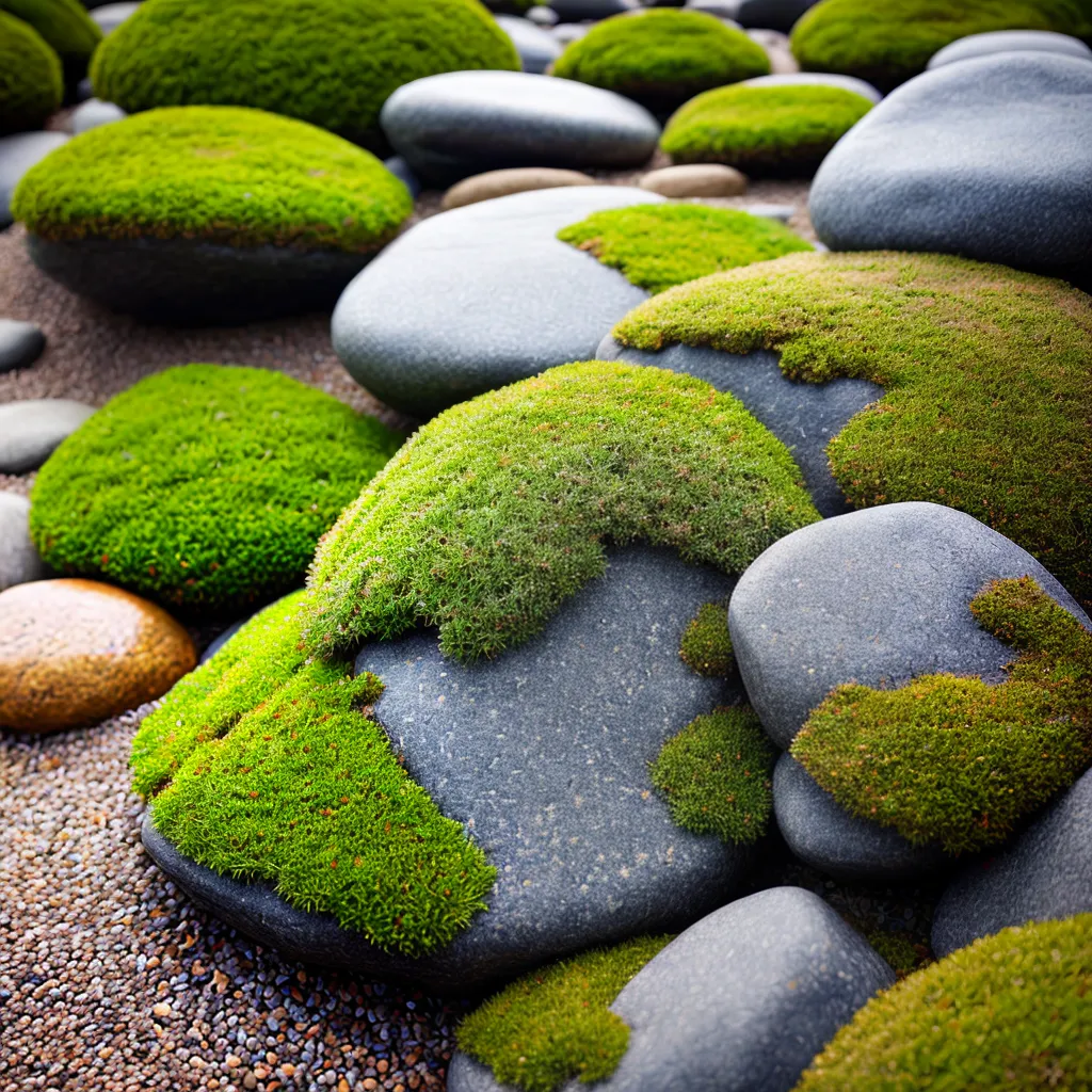 jardim de pedras moss flor tranquilo