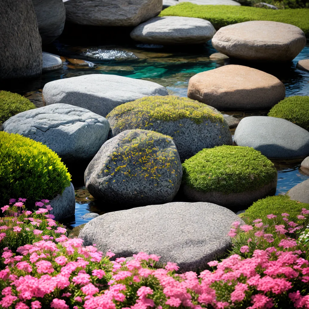jardim rochas variedade plantas coloridas