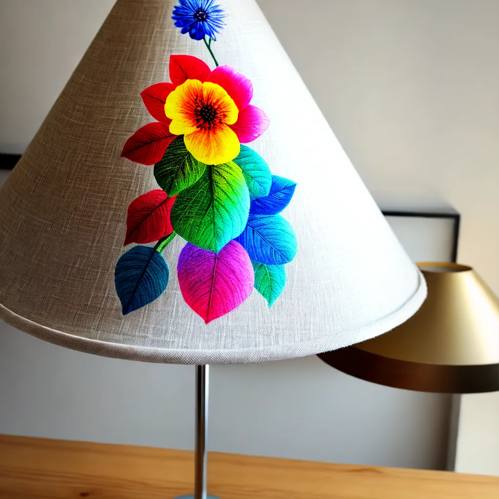 lampada artesanal estampa colorida 1