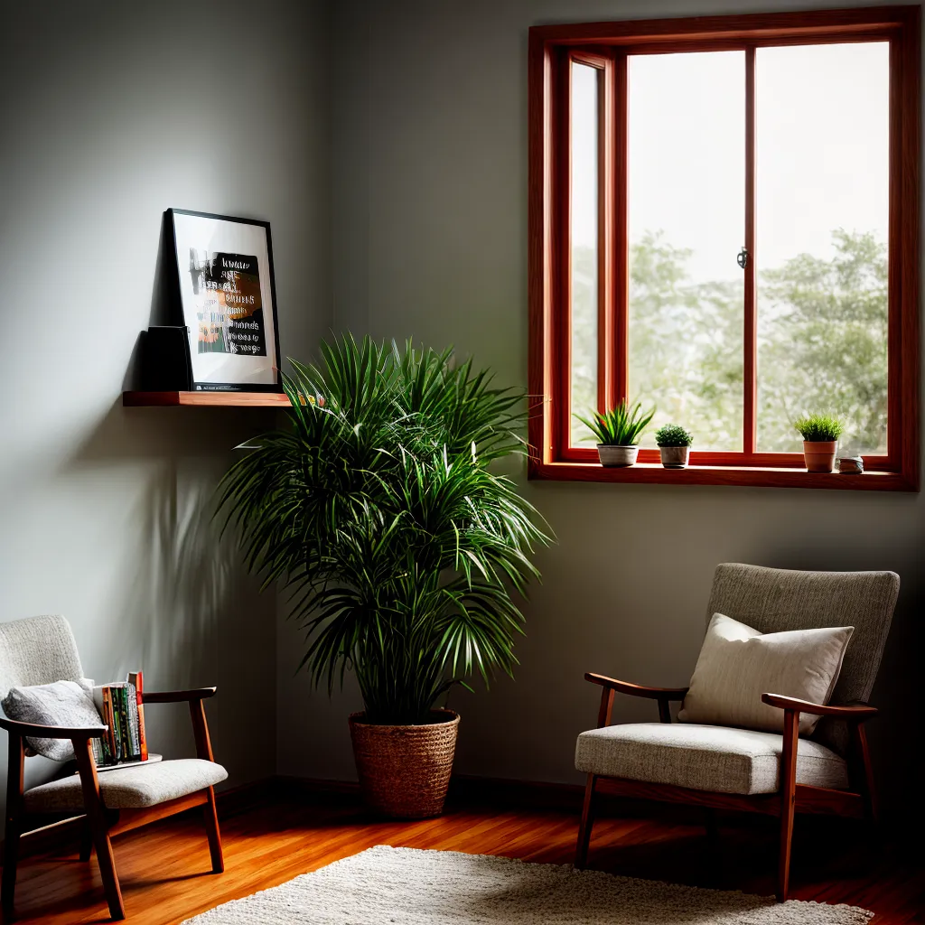 cantinho leitura livros plantas conforto