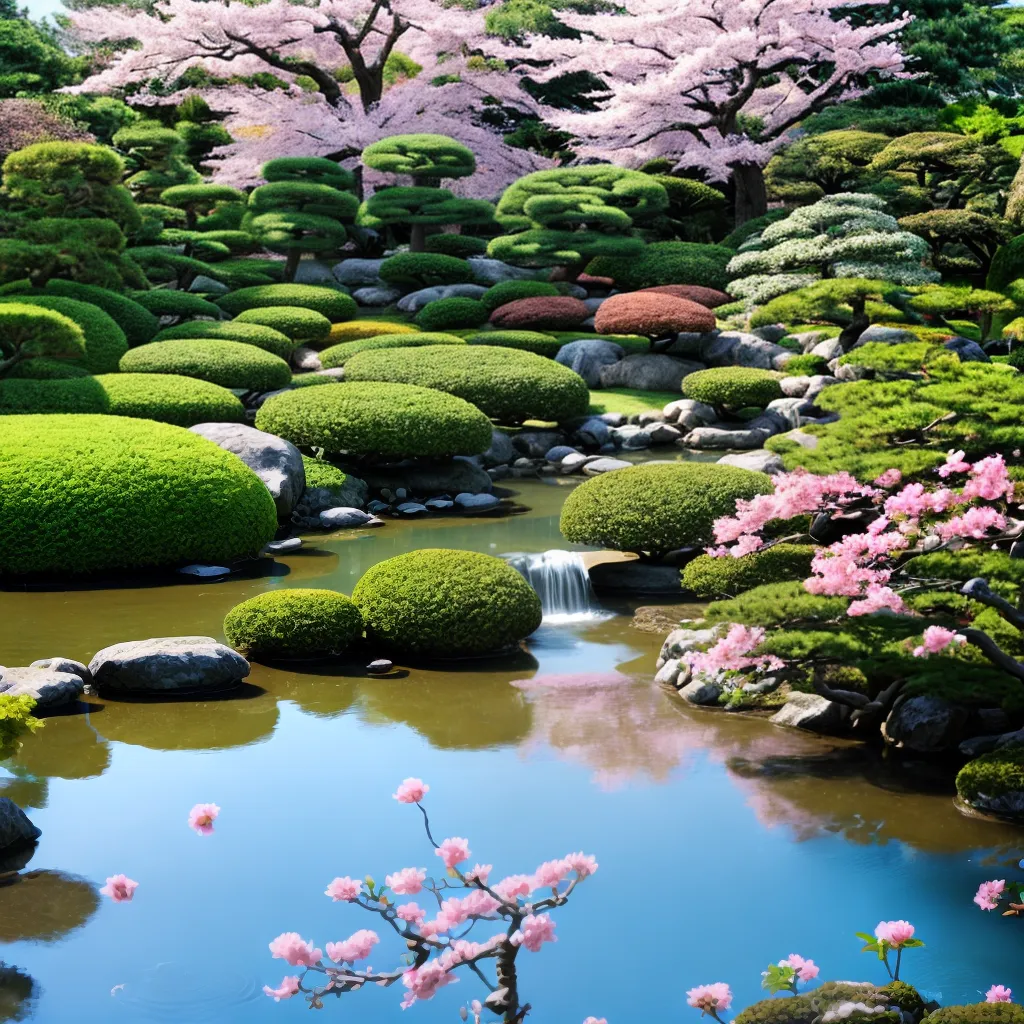 jardim japones bonsai caminho koipond