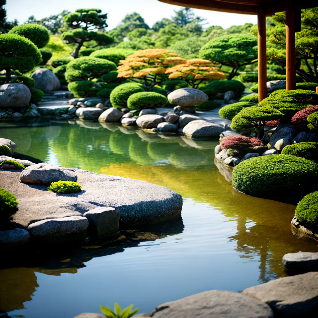 jardim japones tranquilo kois ponte