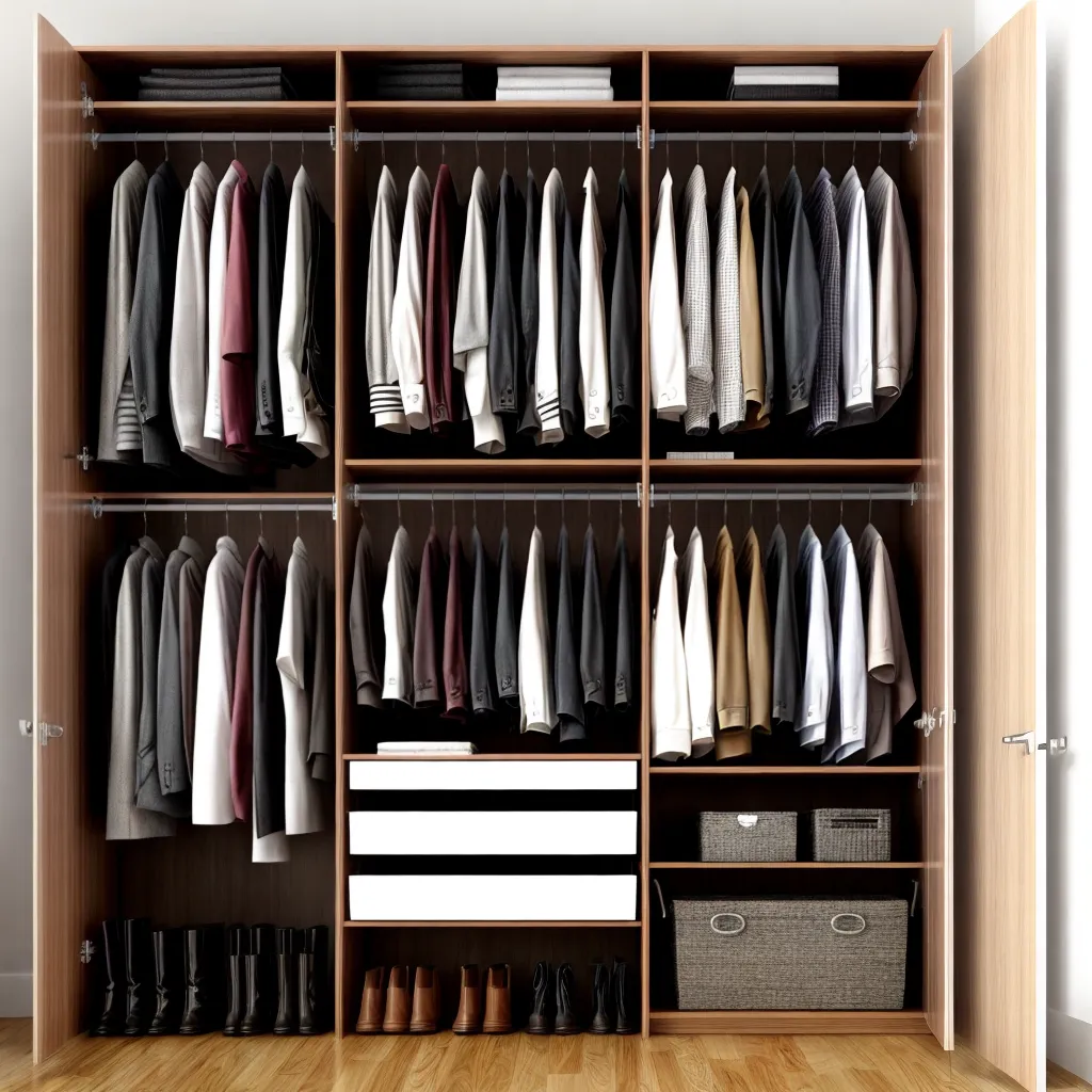 guarda roupa organizado praticidade