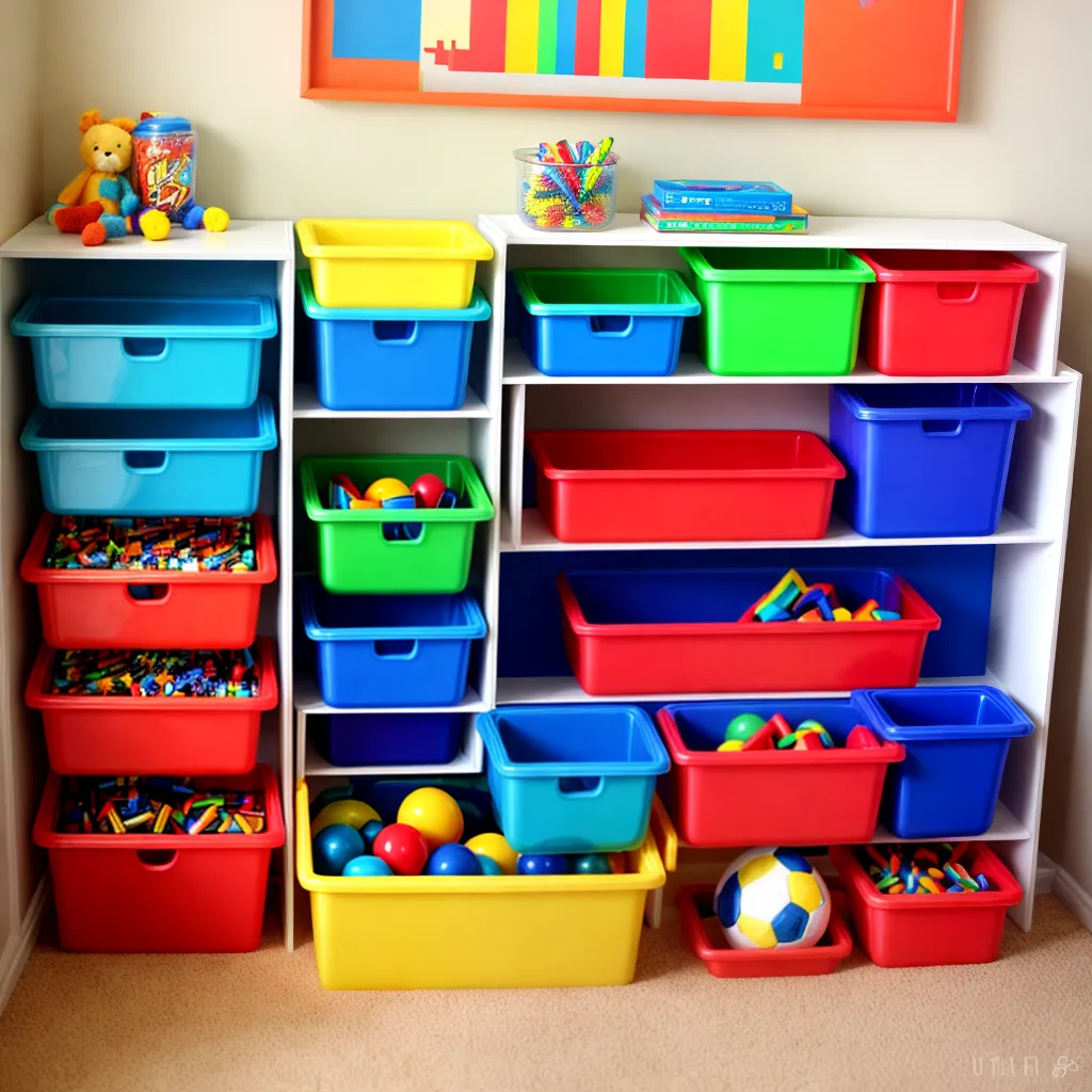 organizador brinquedos coloridos criativo