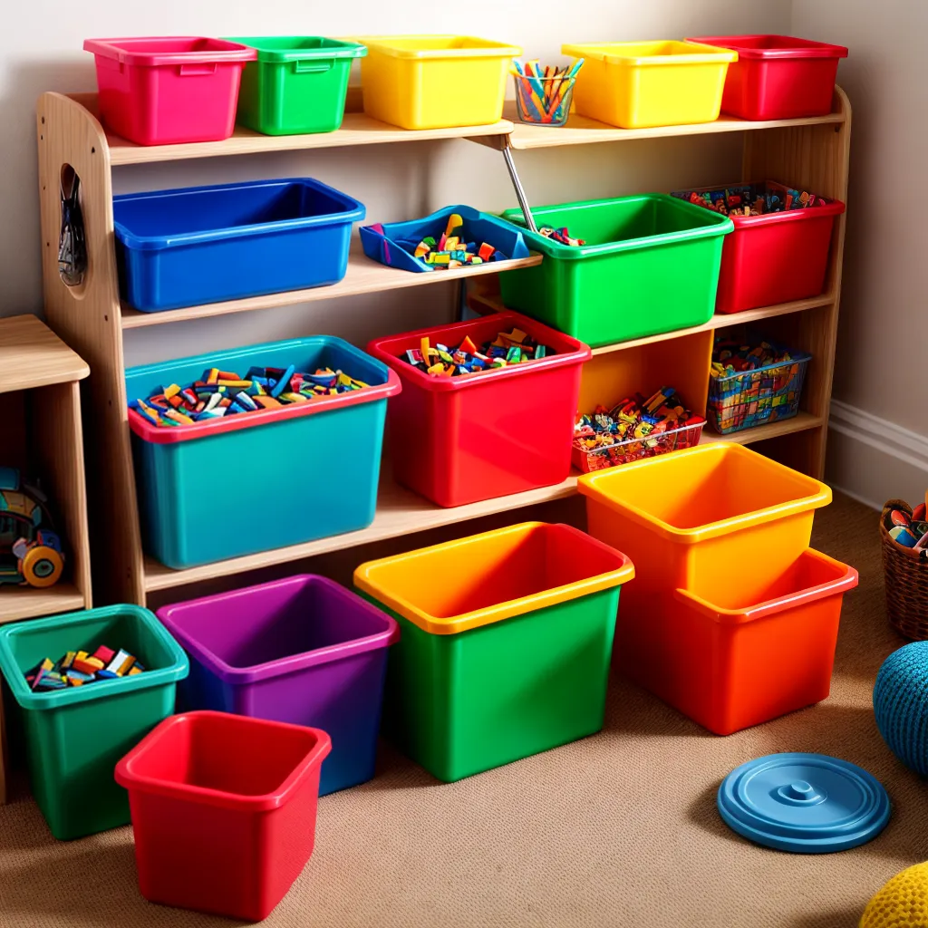 sistema organizado armazenamento brinquedos
