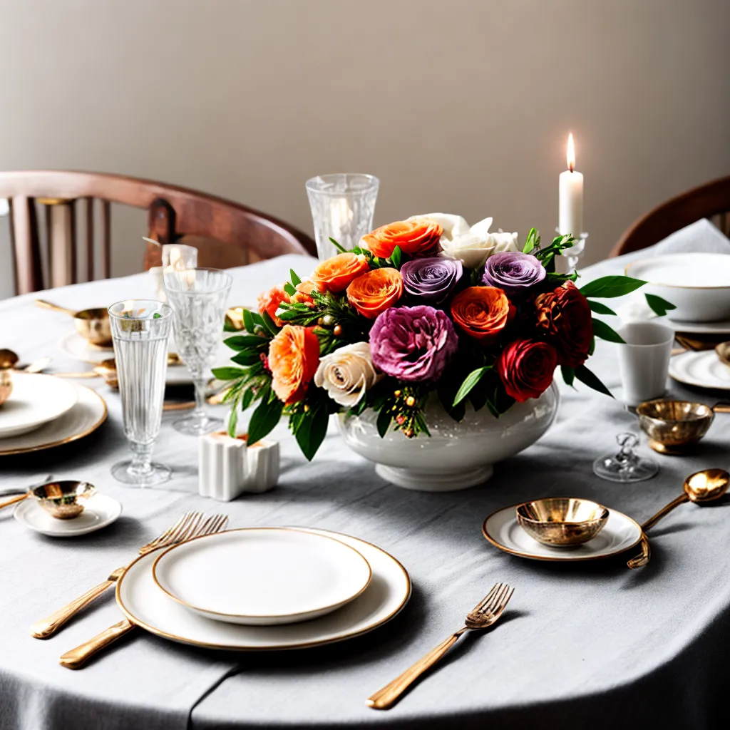 mesa jantar elegante toalha branca