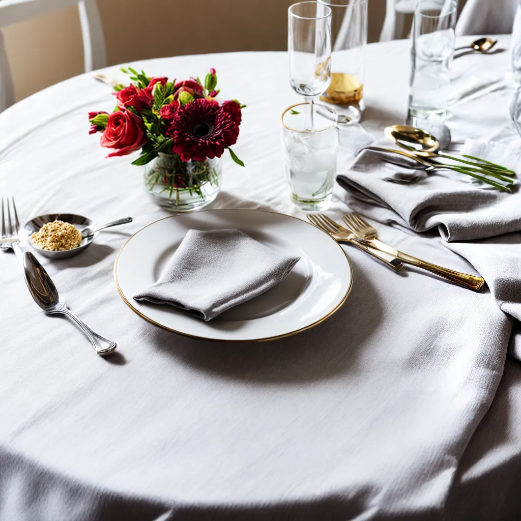 mesa jantar elegante toalha branca 1