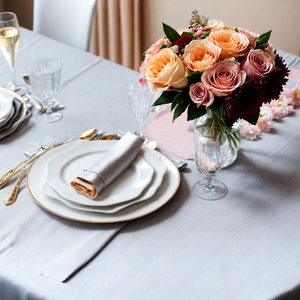 mesa jantar elegante toalha branca 2