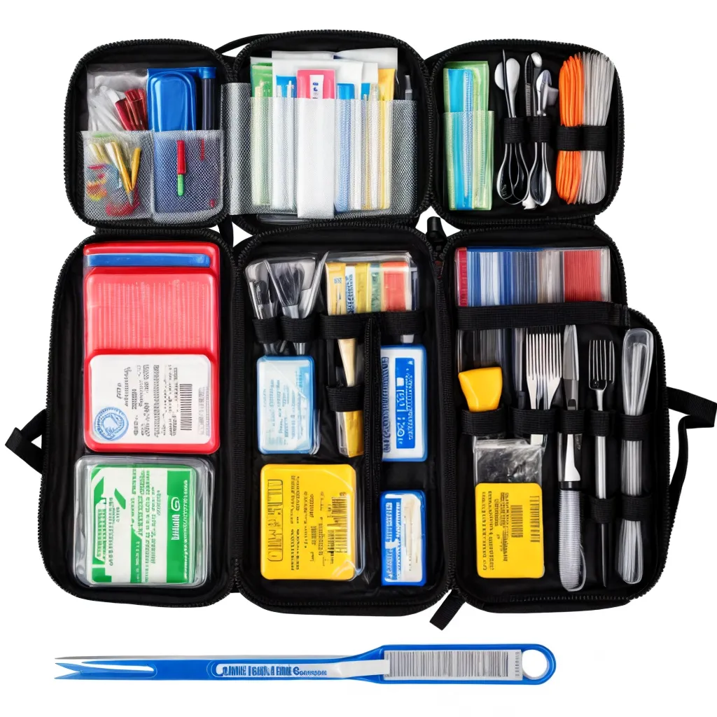 kit primeiros socorros organizado